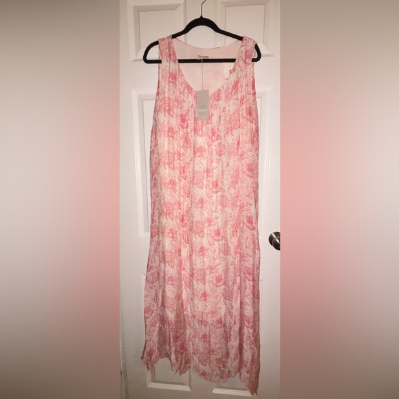 Bellambra Red Floral Silk Blend Sleeveless Midi Dress – NWT (Size L) - Picture 1 of 7